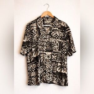 Batik Bay Button-down Short Sleeve SILK Shirt Size XXL
